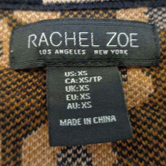 New!‎ Rachel Zoe Womens Cardigan Sweater Cheetah Print Zip Pockets Jacket Sz XS - Picture 4 of 7